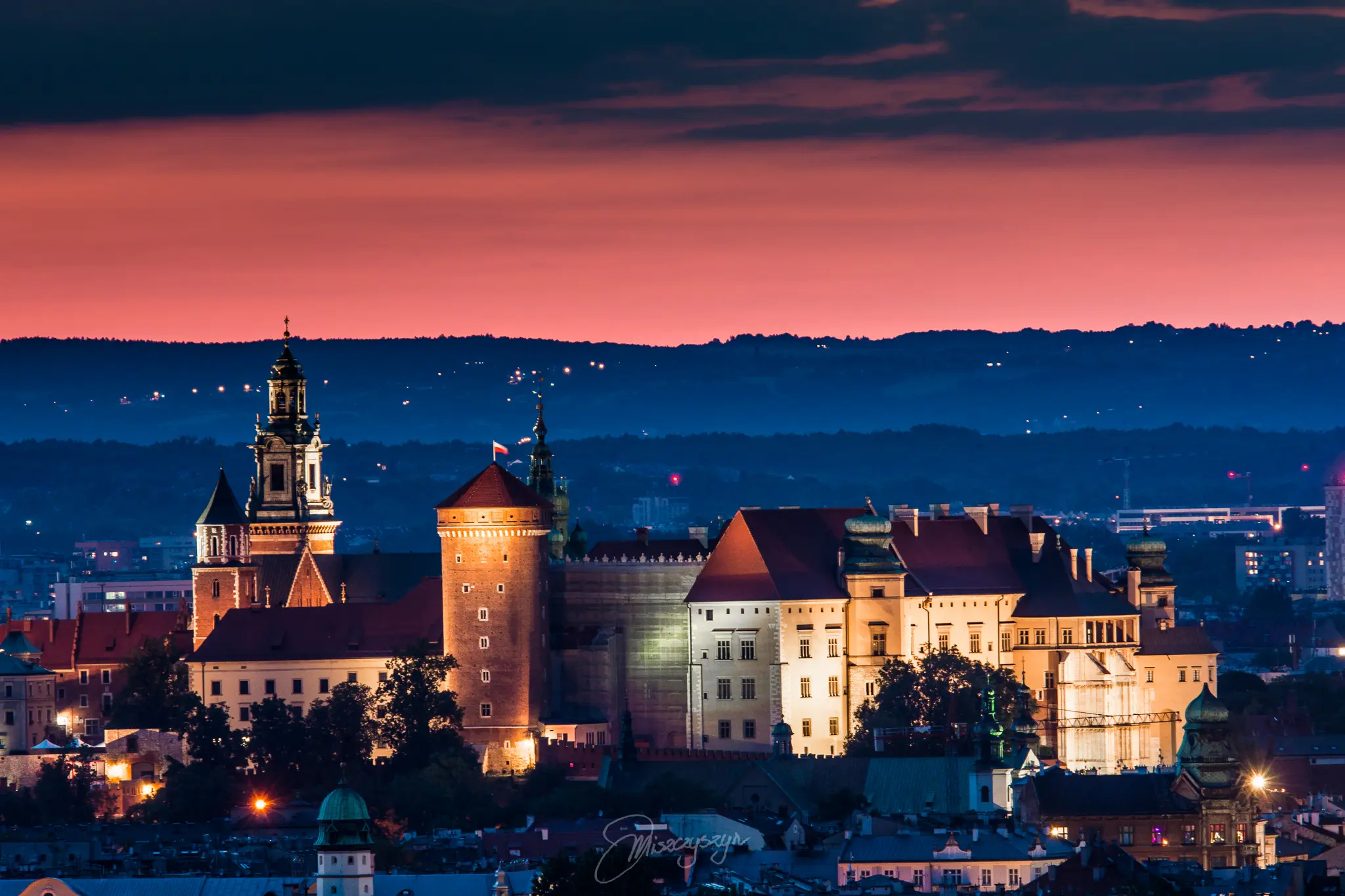 Zamek Wawel o zmierzchu